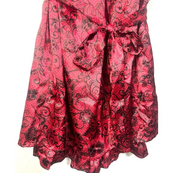 Seductive Red Black Lingerie Set Medium Nighty Chemise boudoir Fairy Sexy Robe - Picture 6 of 12